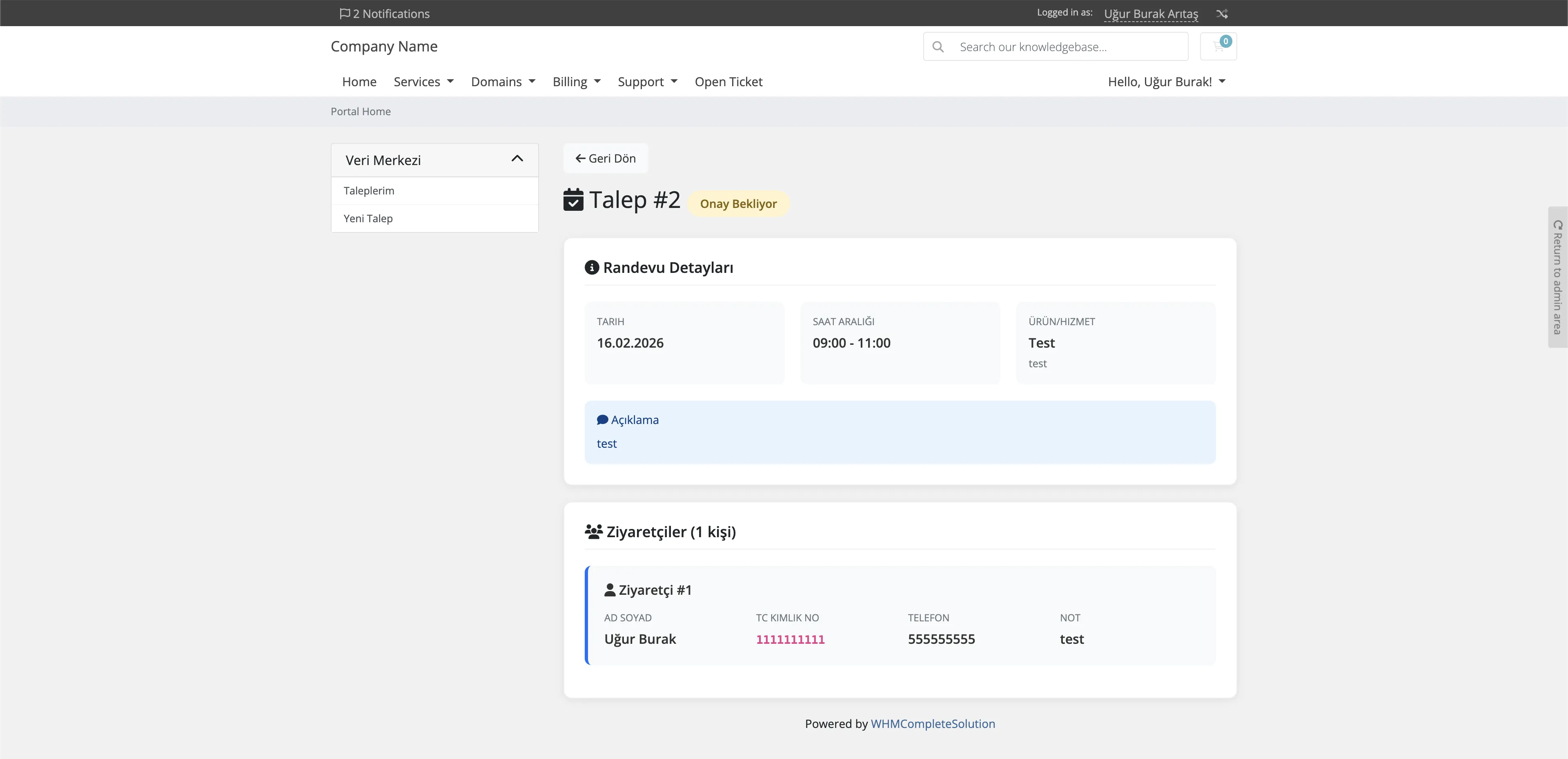 Datacenter Visit Requests Module