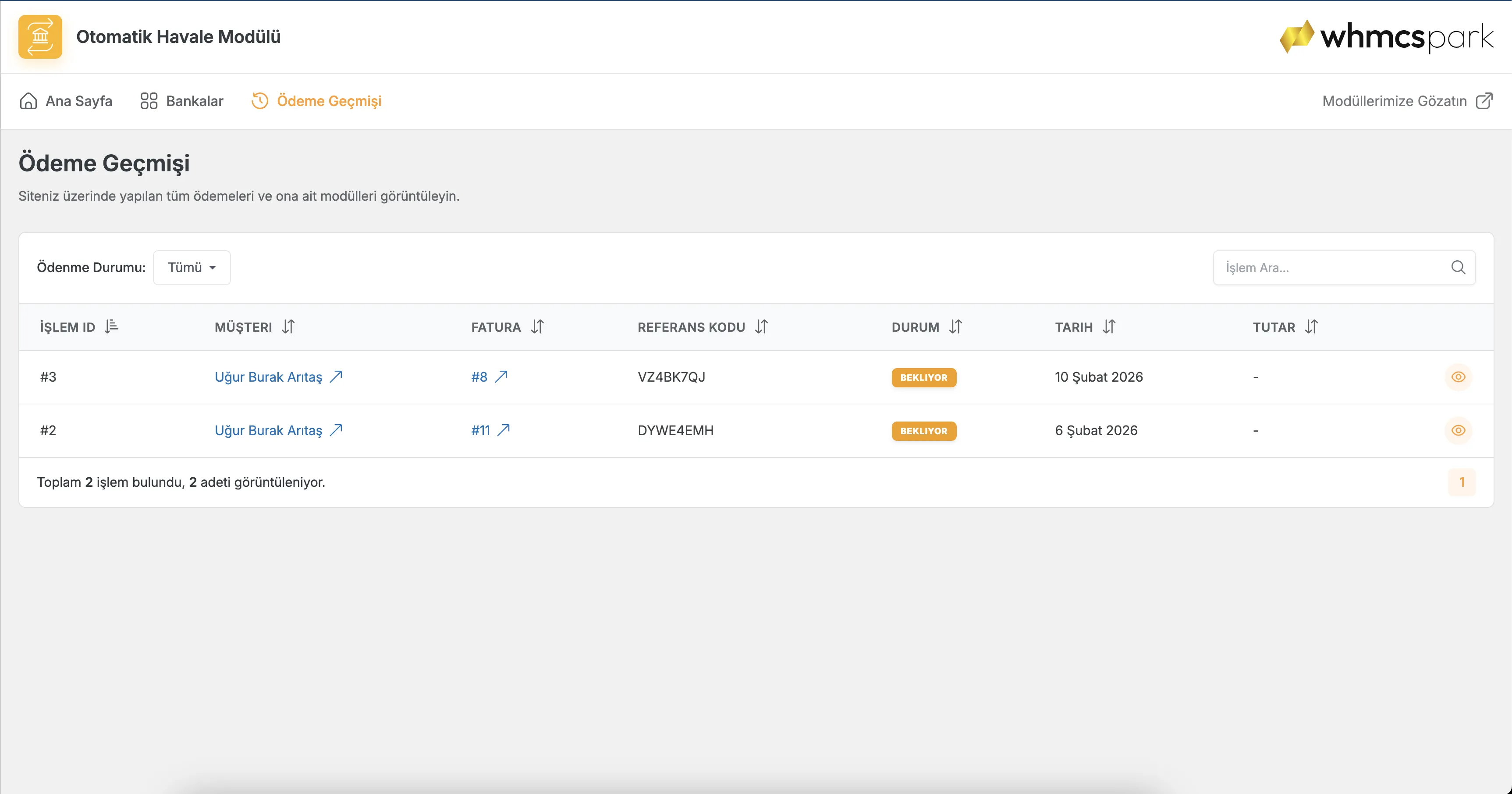 VakıfBank Automated Bank Transfer Module