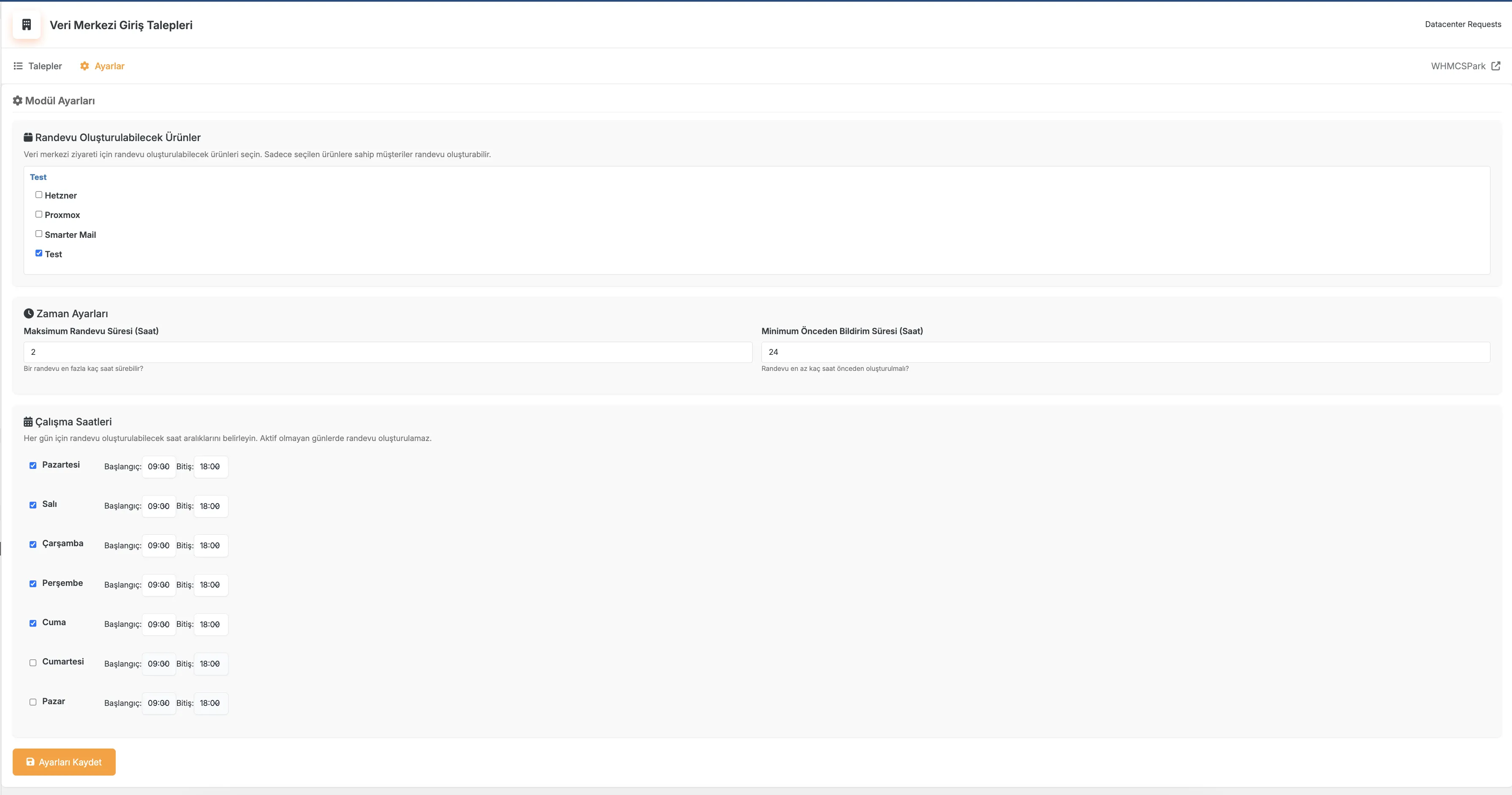 Datacenter Visit Requests Module