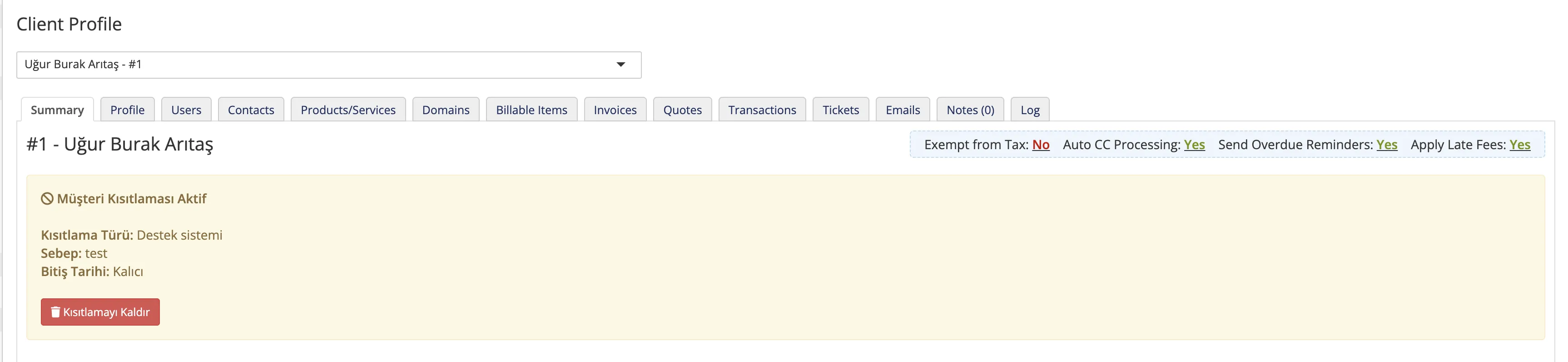 Client Ban Module