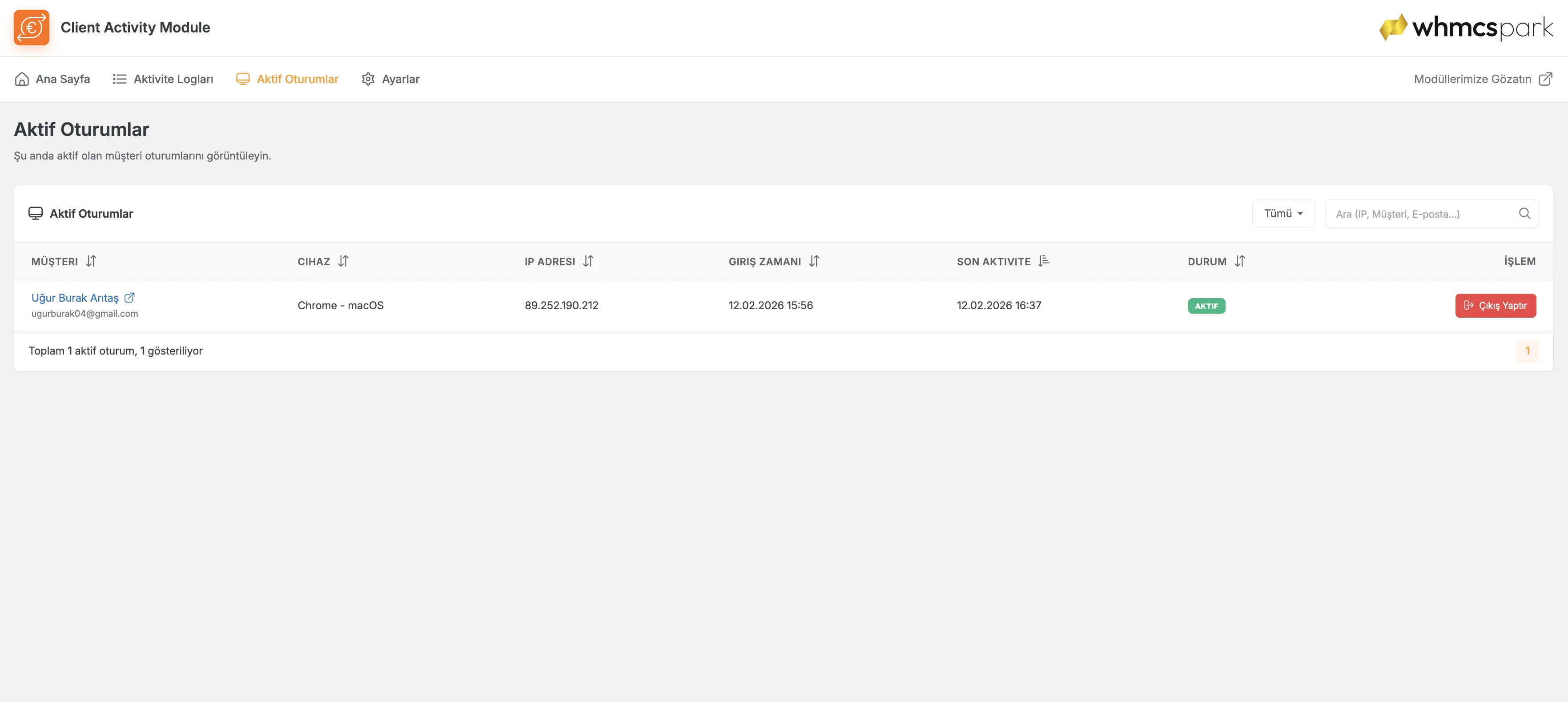 Client Activity Module