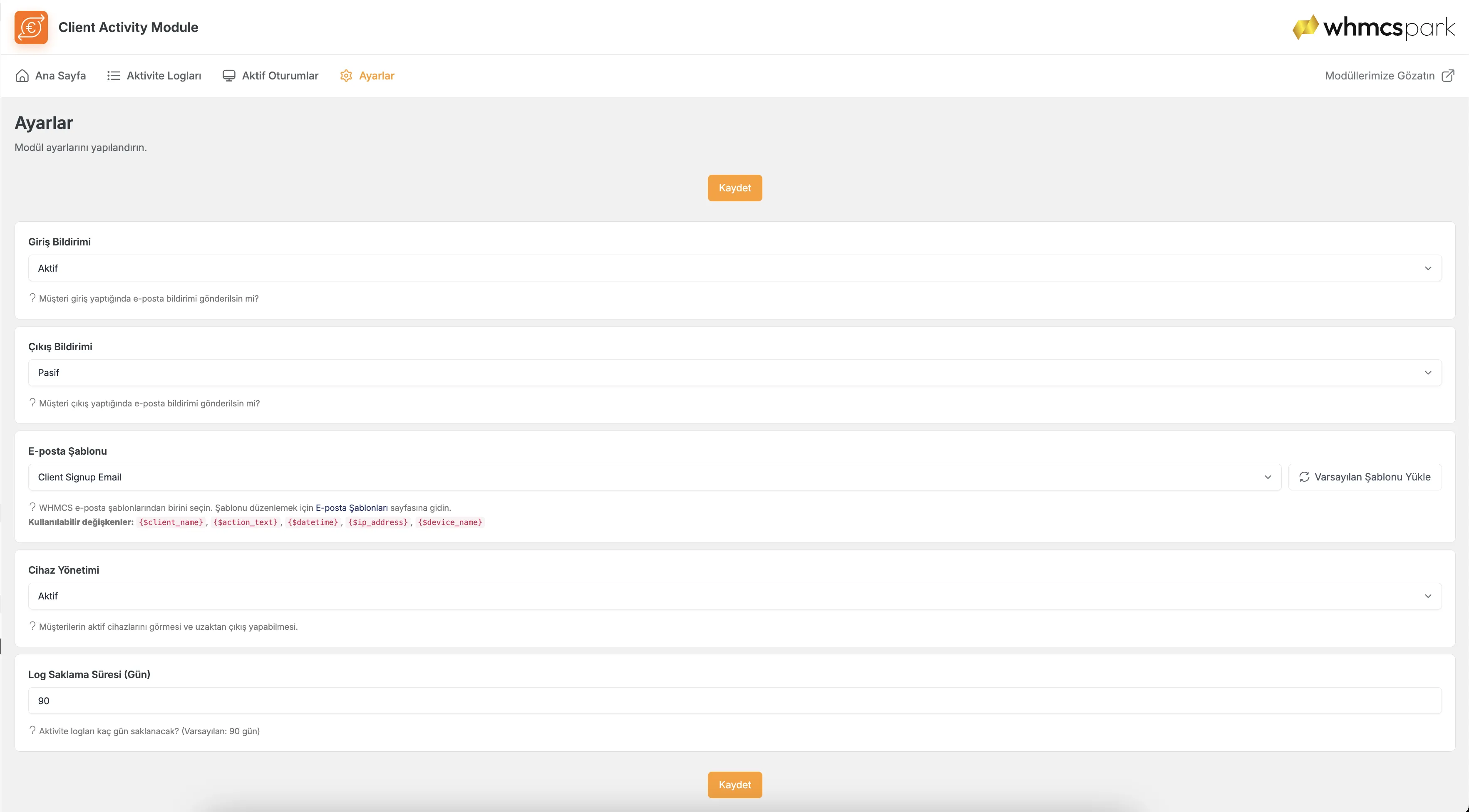 Client Activity Module