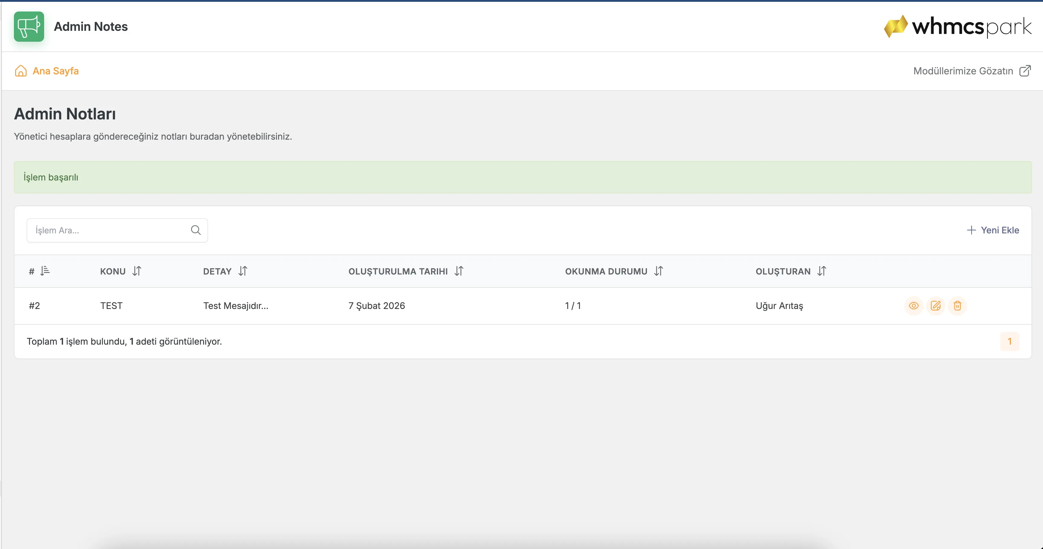 Admin Notes Module
