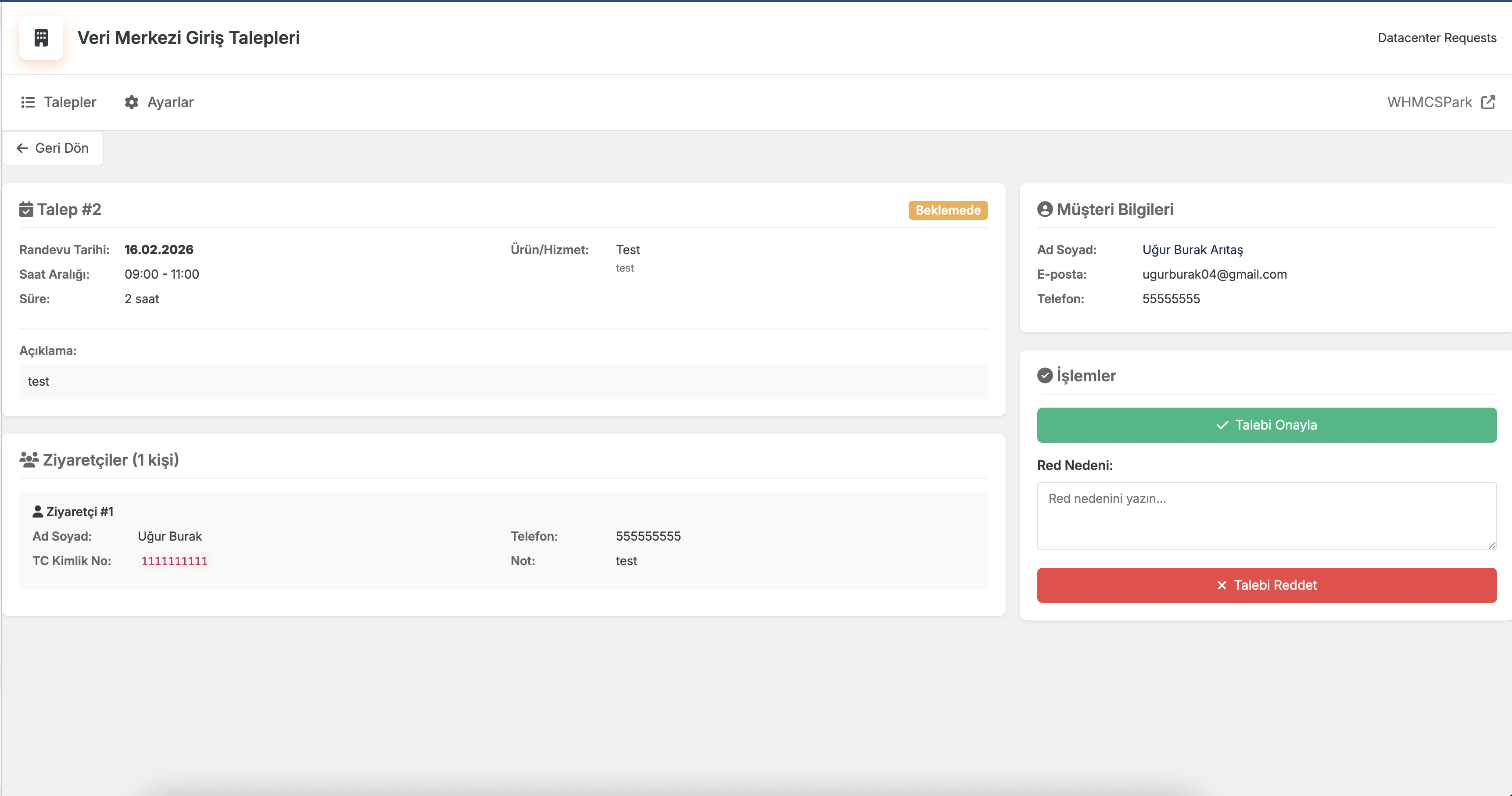Datacenter Visit Requests Module