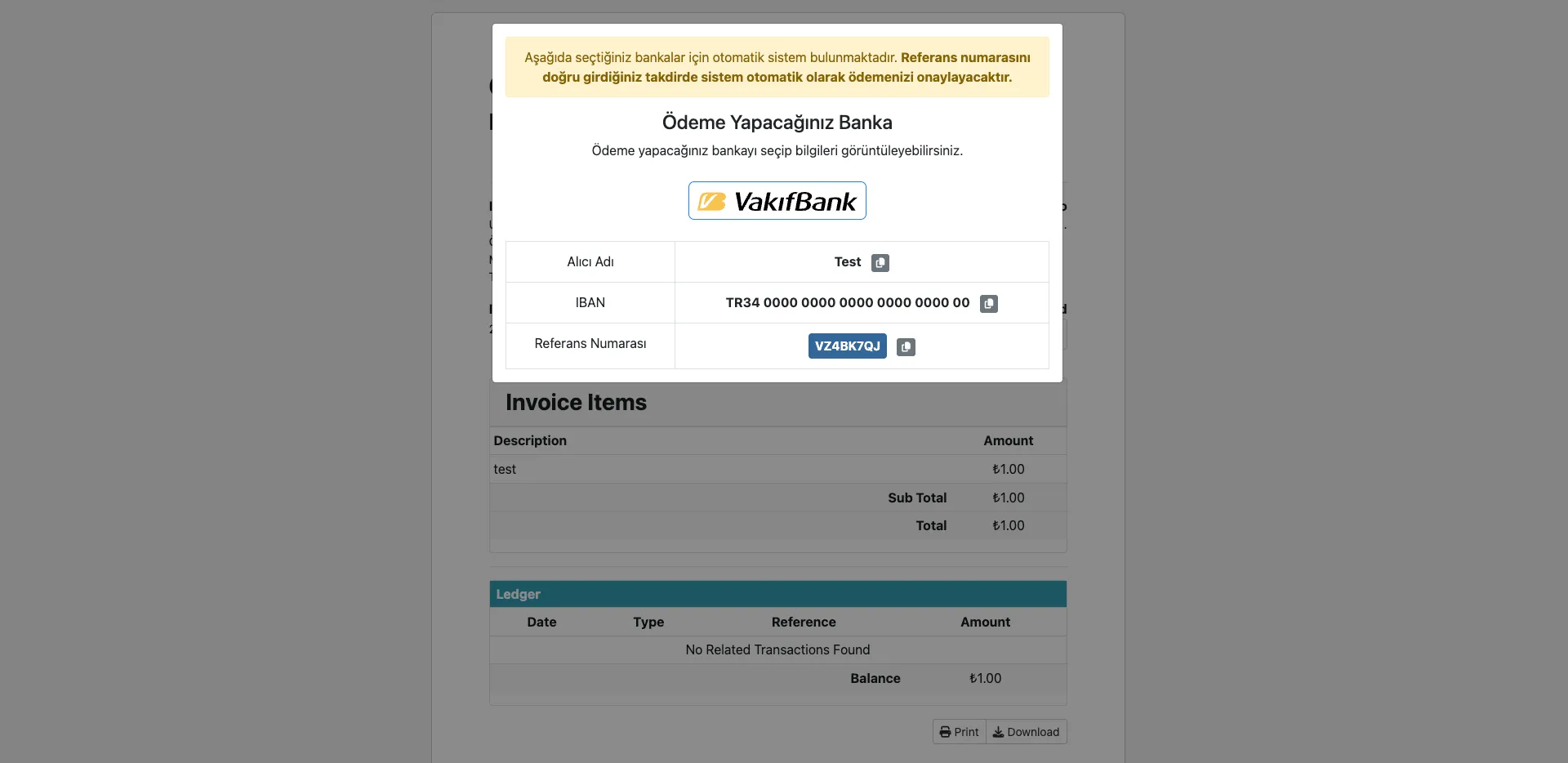 VakıfBank Automated Bank Transfer Module