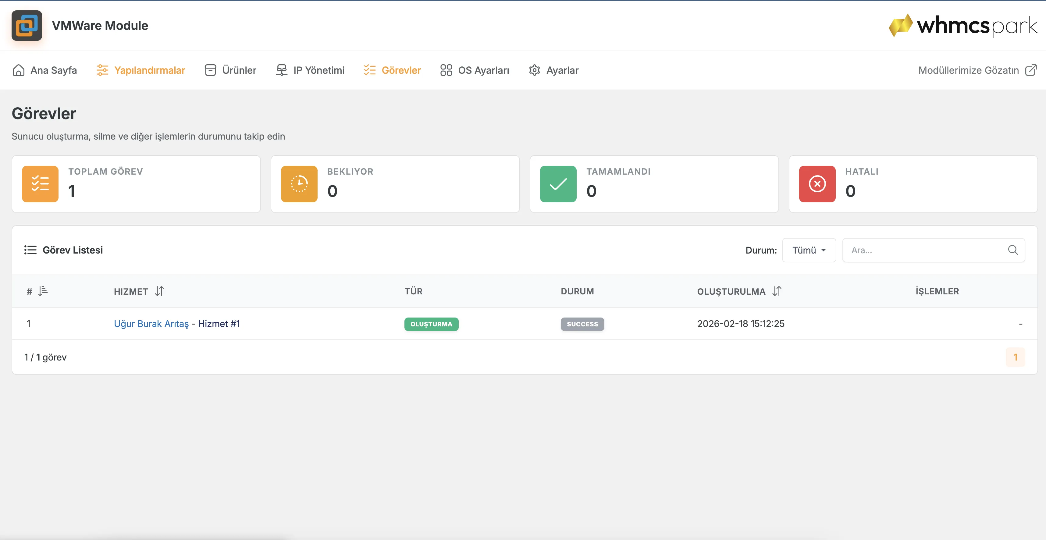 VMWare ESXi Modülü